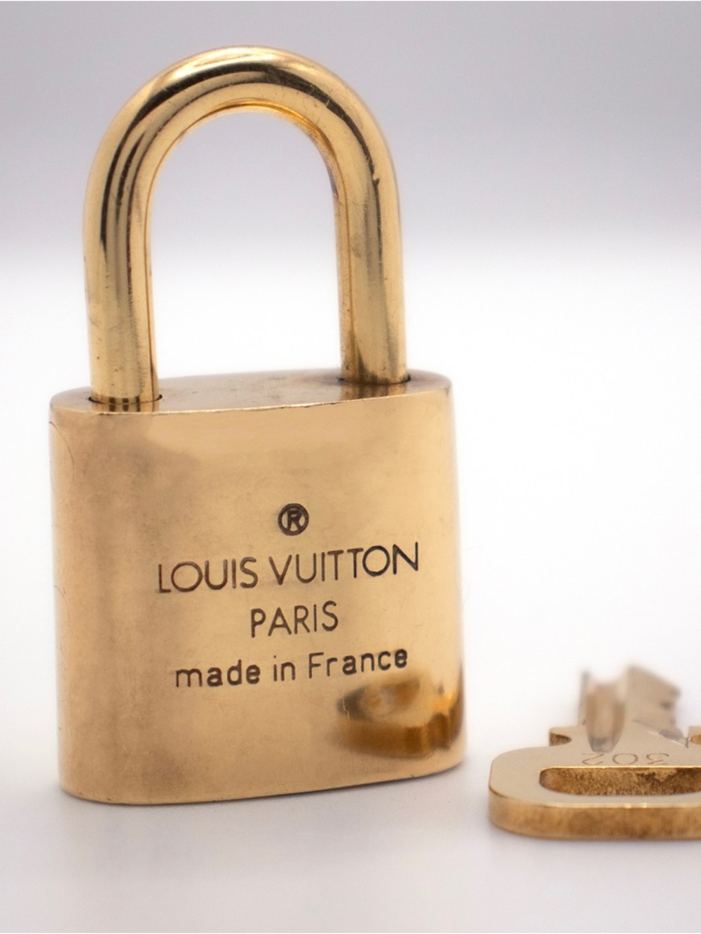 Authentic Louis Vuitton Lock & Key Set #302 Gold Tone Bag Charm